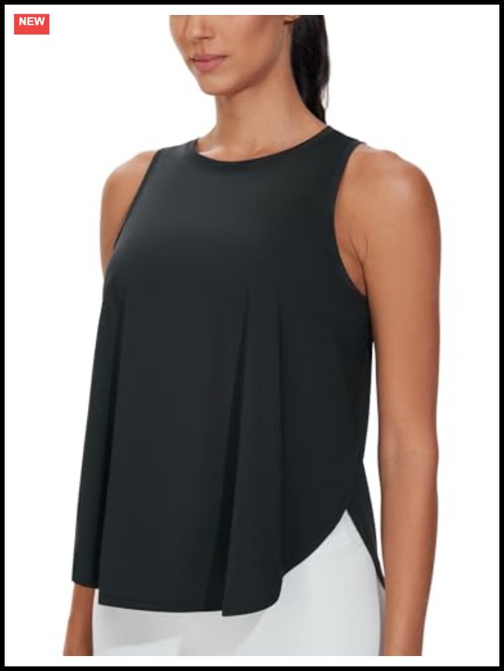 Womens Racerback Tank Top Side Split Curved Hem Yoga Running Shirt
